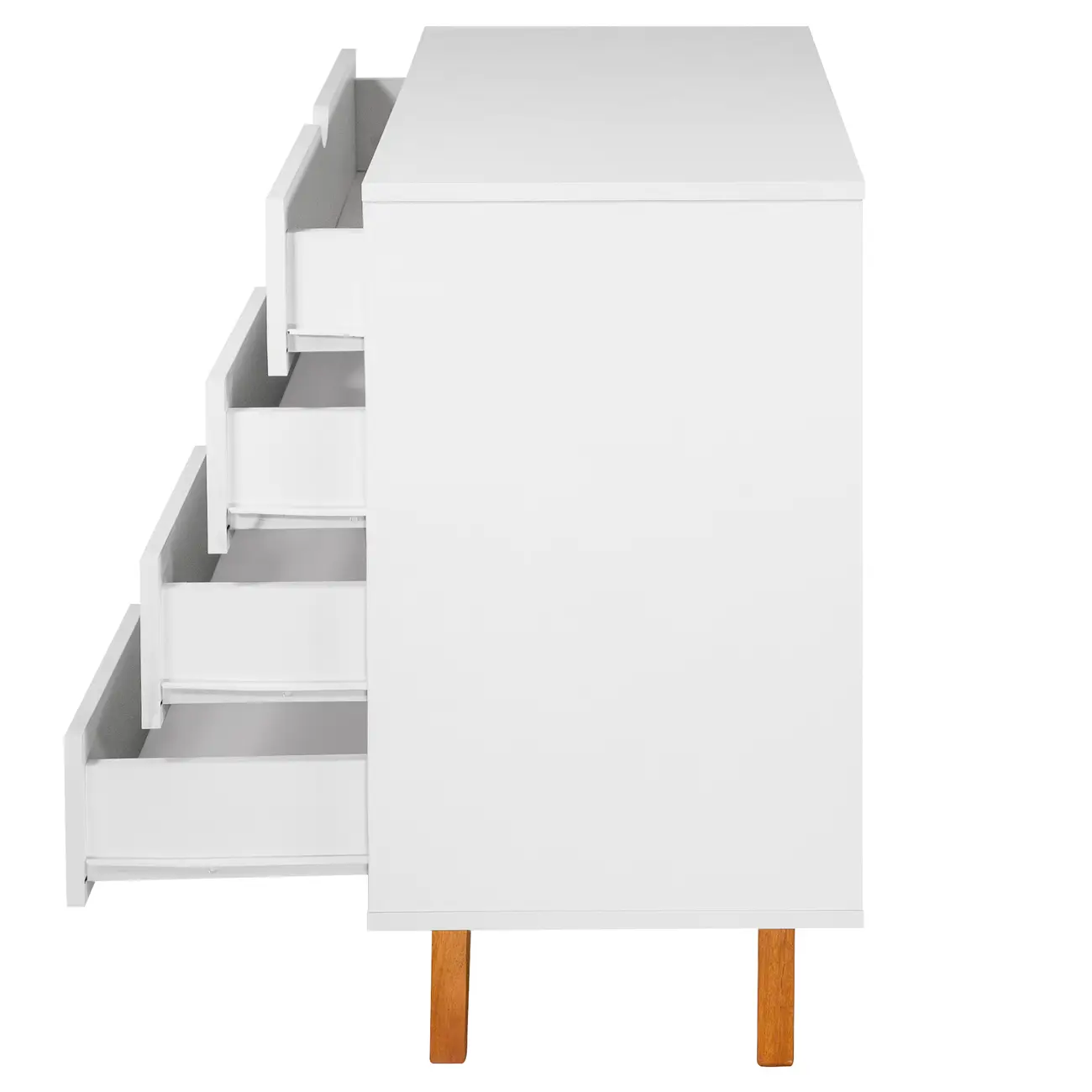 CÔMODA 4 GAVETAS 90 CM X 40 CM LIN - BRANCO/NOZES - Foto 6