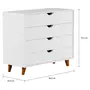CÔMODA 4 GAVETAS 90 CM X 40 CM LIN - BRANCO/NOZES - Foto 7