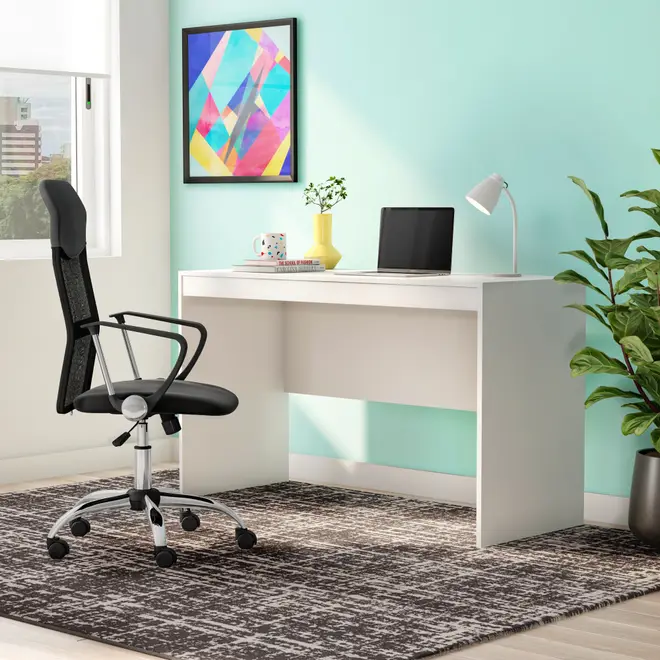MESA DE ESCRITÓRIO 1,30 M X 52 CM START UP - BRANCO/BRANCO - Foto 7