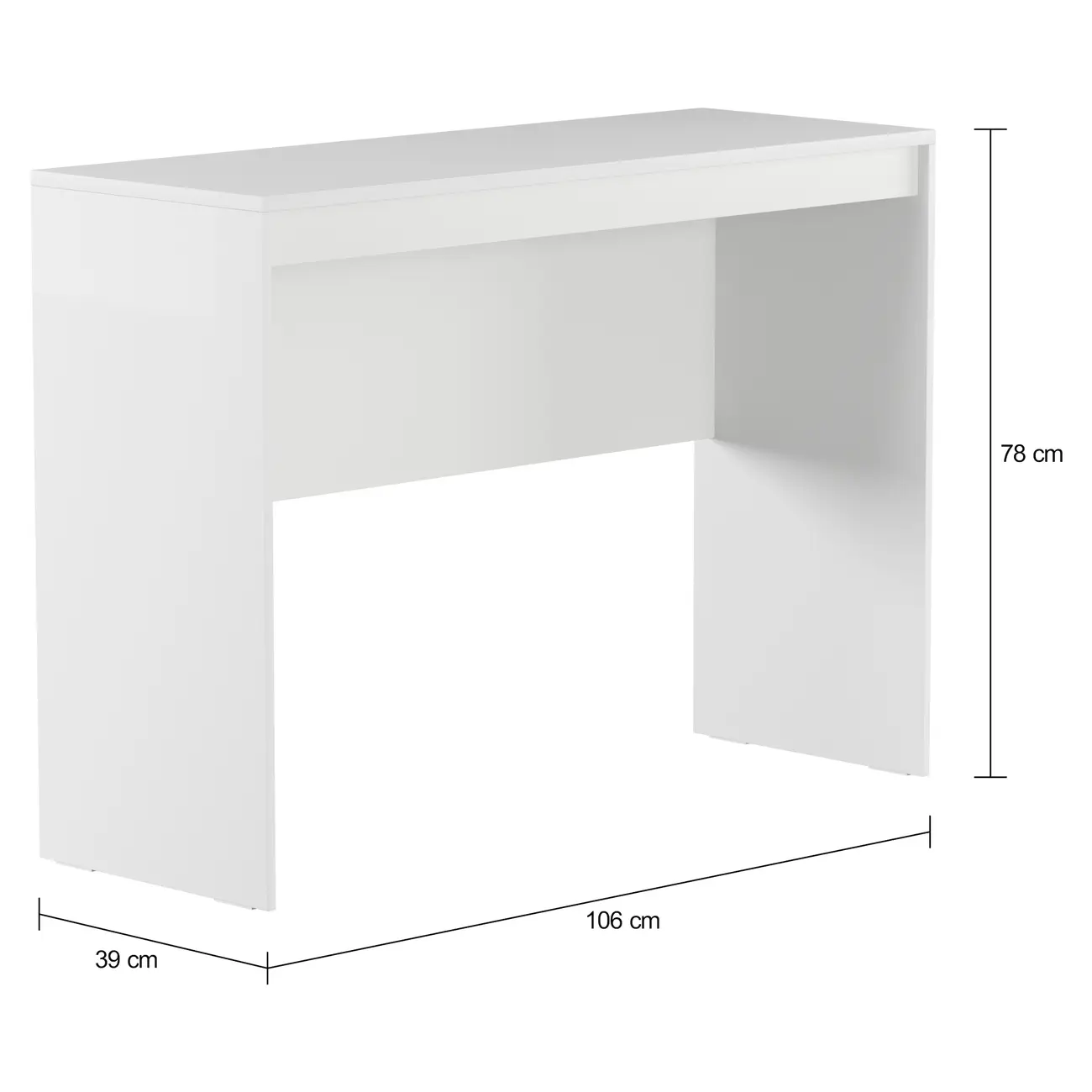 APARADOR 1,06 M X 38 CM START UP - BRANCO/BRANCO - Foto 2
