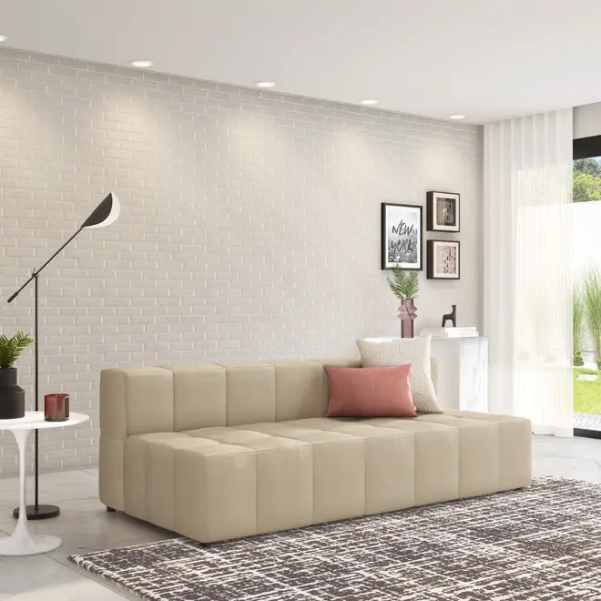 SOFÁ MODULAR 3 LUGARES SOFO - BEGE - Foto 5