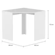 MESA DE CANTO 80 CM X 80 CM WINK - BRANCO - Foto 7