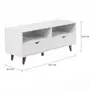 RACK 2 GAVETAS 1,20 M X 40 CM LIN - BRANCO/NOZES - Foto 2