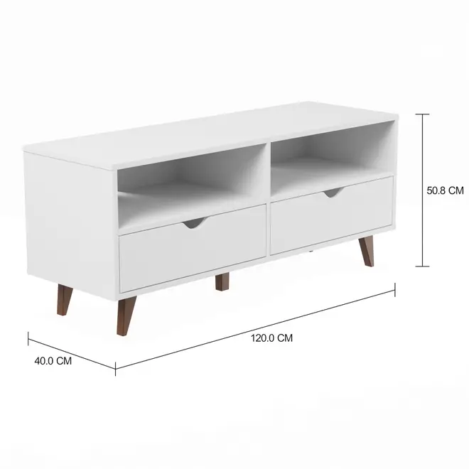 RACK 2 GAVETAS 1,20 M X 40 CM LIN - BRANCO/NOZES - Foto 2