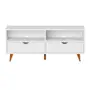 RACK 2 GAVETAS 1,20 M X 40 CM LIN - BRANCO/NOZES - Foto 1