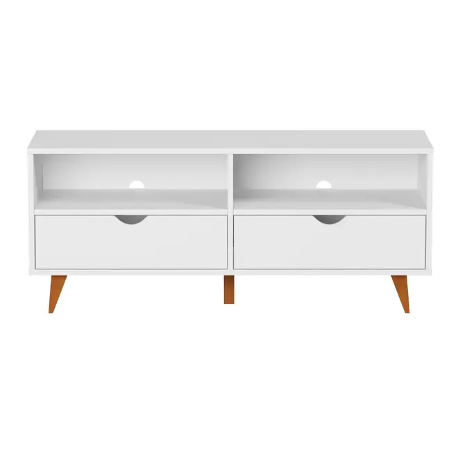 RACK 2 GAVETAS 1,20 M X 40 CM LIN - BRANCO/NOZES - Foto 1
