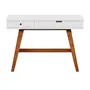 ESCRIVANINHA 2 GAVETAS 1,10 M X 50 CM BARTÔ - NOZES/BRANCO - Foto 1