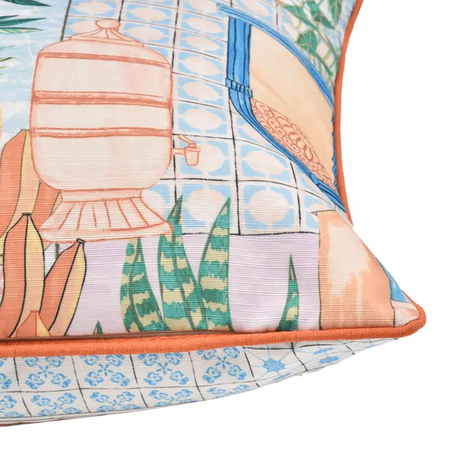 ALMOFADA 43 CM X 43 CM SAUDADE TROPICAL - AZUL HISTÓRICO/MULTICOR - Foto 3