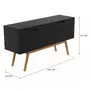 BUFFET 3 PORTAS/1 GAVETA 1,40 M X 40 CM BARTÔ - PRETO/NOZES - Foto 2