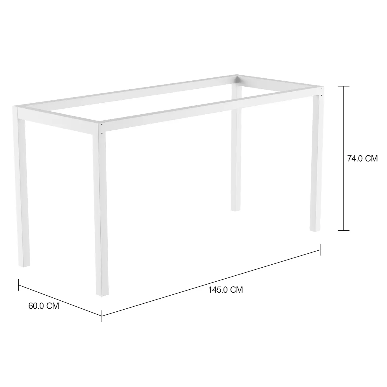 BASE DE MESA 1,45 M X 60 CM METRIC - BRANCO - Foto 2