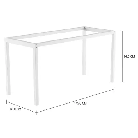 Imagem com medidas do produto BASE DE MESA 1,45 M X 60 CM METRIC