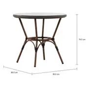 MESA PARA ÁREA EXTERNA REDONDA 80 CM BISTRÔ - CASTANHO/CAFÉ - Foto 2