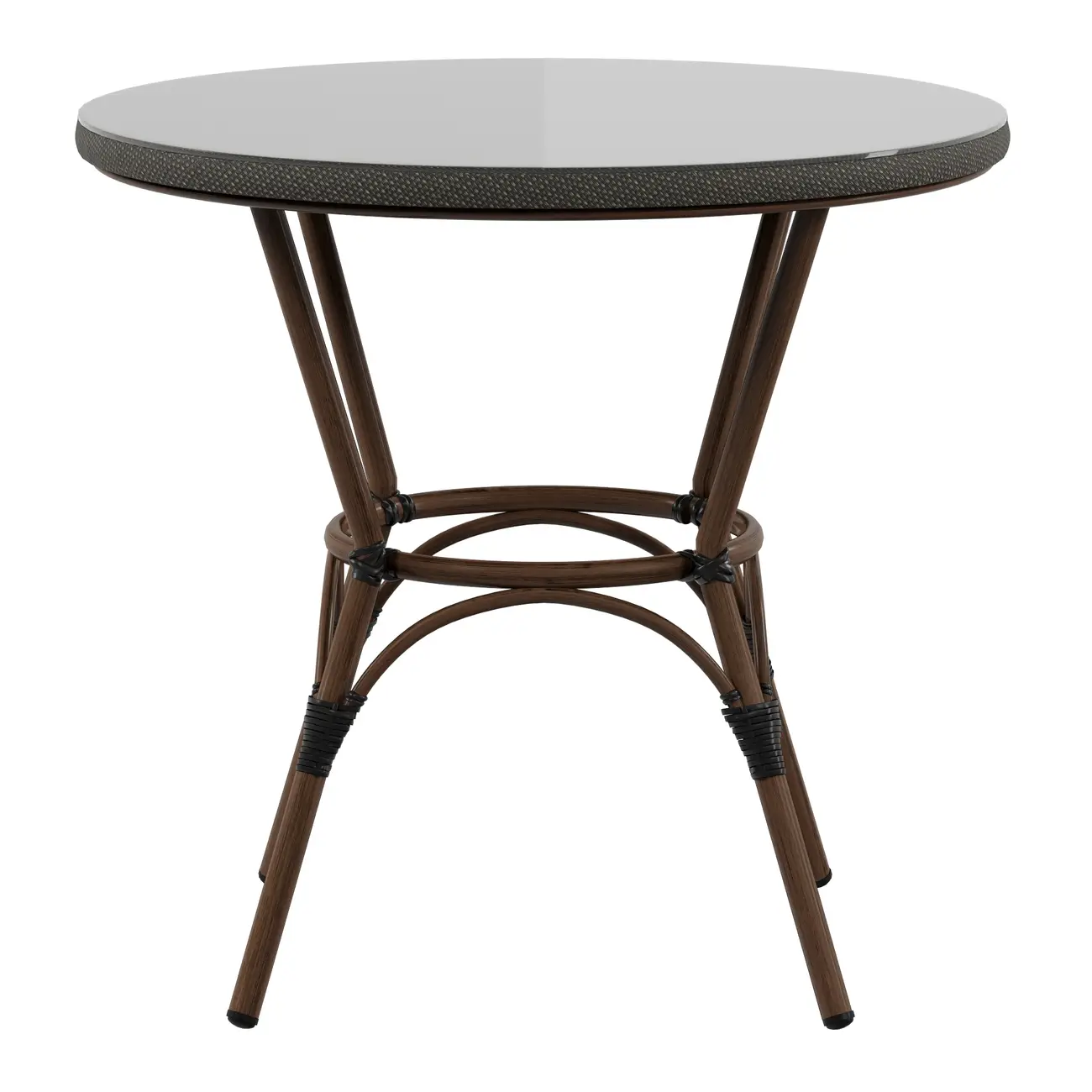 MESA PARA ÁREA EXTERNA REDONDA 80 CM BISTRÔ - CASTANHO/CAFÉ - Foto 1