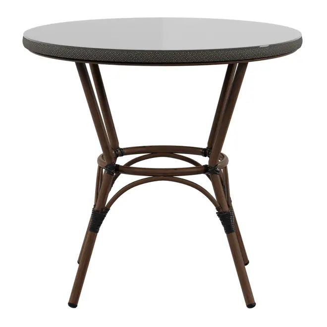 MESA PARA ÁREA EXTERNA REDONDA 80 CM BISTRÔ - CASTANHO/CAFÉ - Foto 1