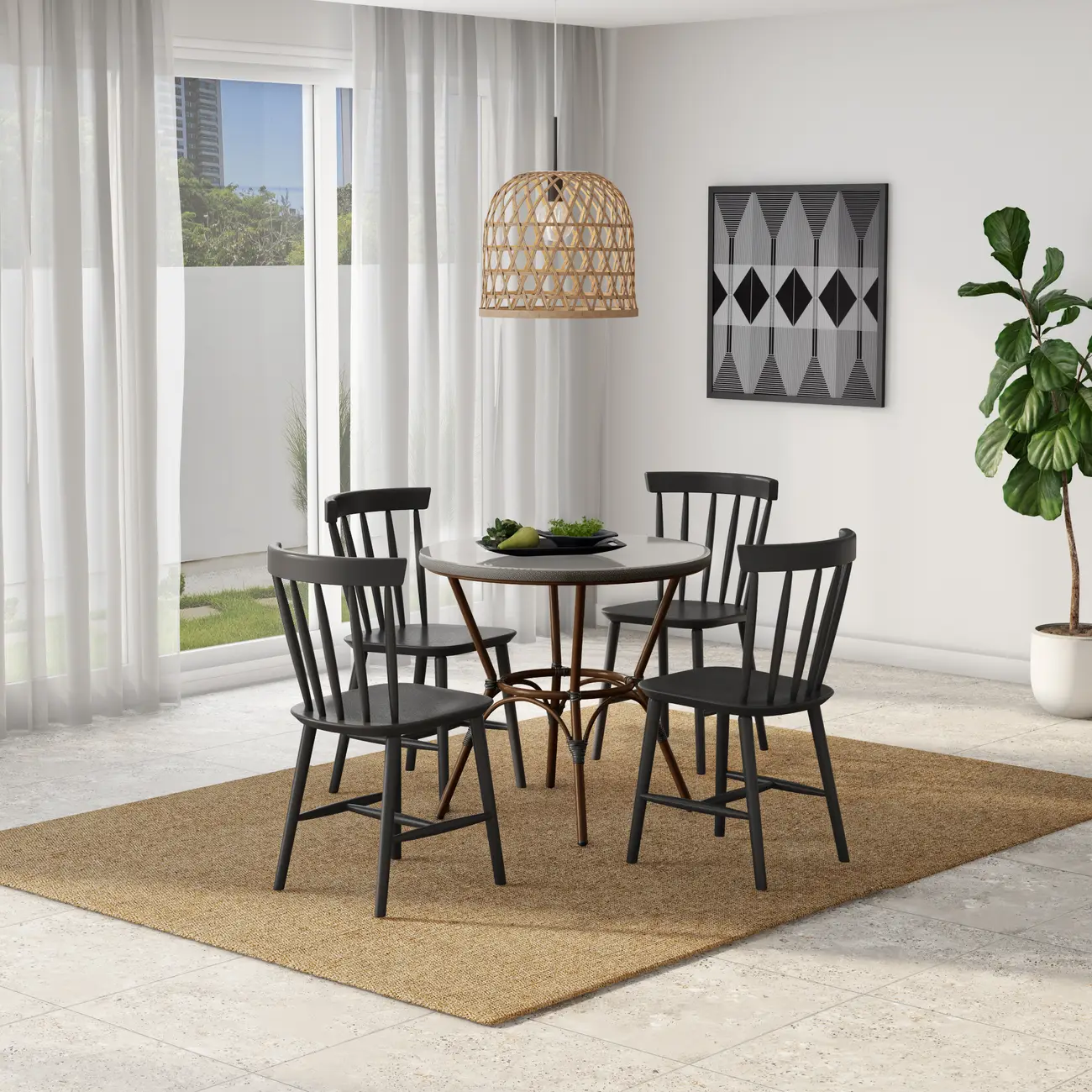 MESA PARA ÁREA EXTERNA REDONDA 80 CM BISTRÔ - CASTANHO/CAFÉ - Foto 3