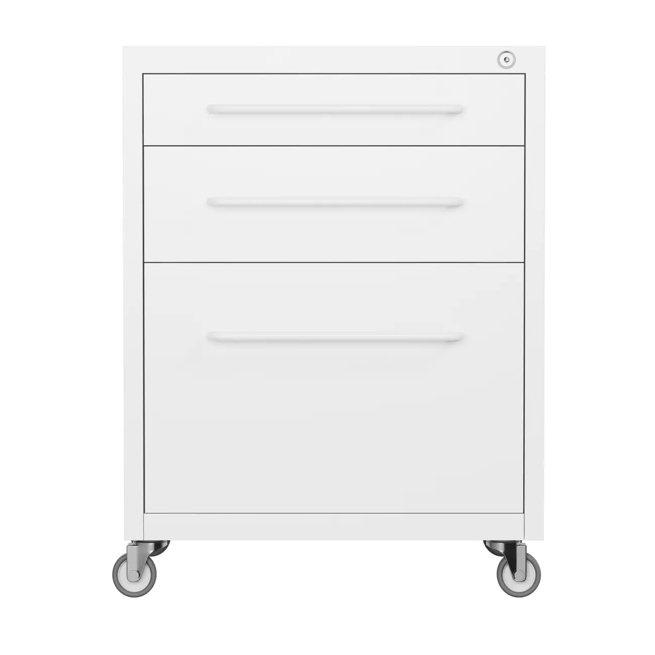 GAVETEIRO PARA ESCRITÓRIO 3 GAVETAS ROLLINGS - BRANCO - Foto 1