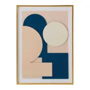 QUADRO I 70 CM X 50 CM GEODIMENSIONAL - OURO/GALAXY BLUE - Foto 1
