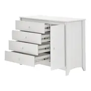 CÔMODA 4 GAVETAS/1 PORTA 1,22 M X 50 CM MON DIEU - BRANCO - Foto 5