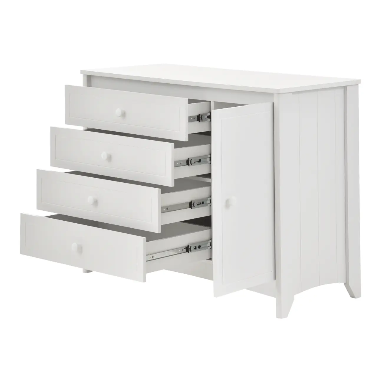 CÔMODA 4 GAVETAS/1 PORTA 1,22 M X 50 CM MON DIEU - BRANCO - Foto 5