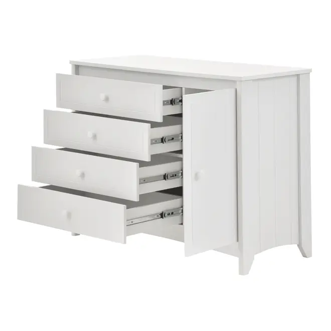 CÔMODA 4 GAVETAS/1 PORTA 1,22 M X 50 CM MON DIEU - BRANCO - Foto 5