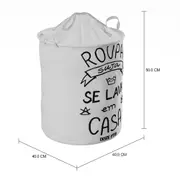 CESTO PARA ROUPA ROUPA SUJA SE LAVA EM CASA - NATURAL/PRETO - Foto 2