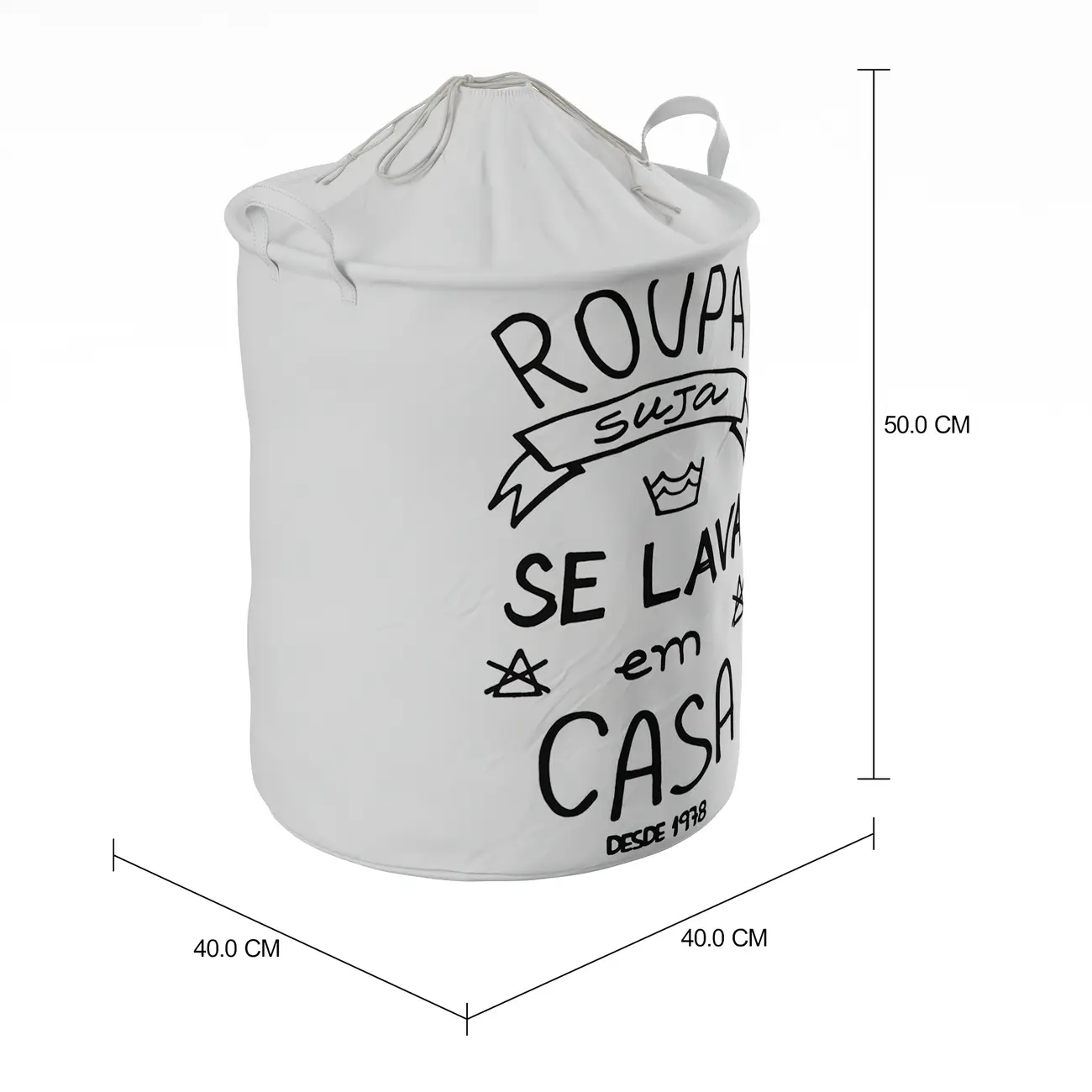 CESTO PARA ROUPA ROUPA SUJA SE LAVA EM CASA - NATURAL/PRETO - Foto 2