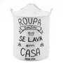 CESTO PARA ROUPA ROUPA SUJA SE LAVA EM CASA - NATURAL/PRETO - Foto 1