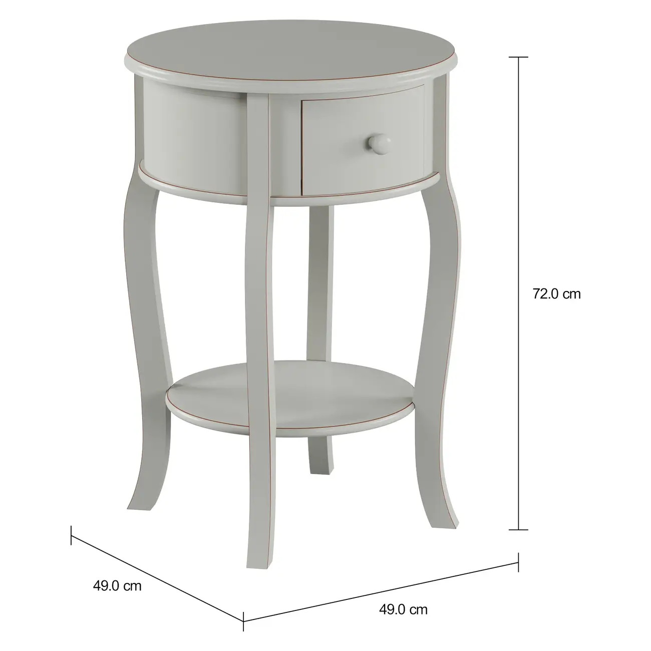 MESA LATERAL REDONDA 48 CM DOROTHY - CINZA PROVENCE - Foto 2