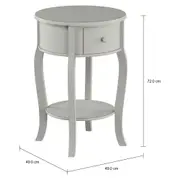 MESA LATERAL REDONDA 48 CM DOROTHY - CINZA PROVENCE - Foto 2