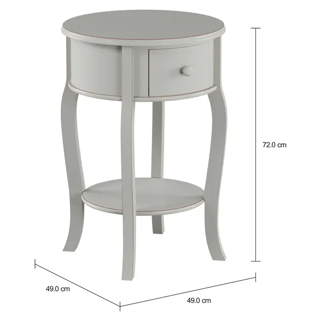 MESA LATERAL REDONDA 48 CM DOROTHY - CINZA PROVENCE - Foto 2