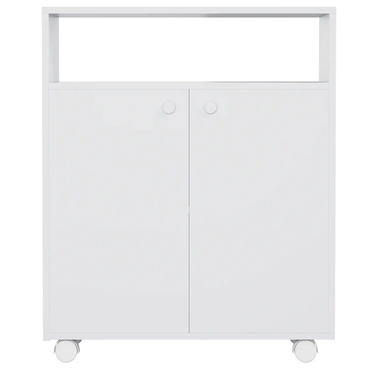 ARMÁRIO PARA LAVANDERIA BAIXO 2 PORTAS COM RODÍZIOS ALL WEEK - BRANCO - Foto 1
