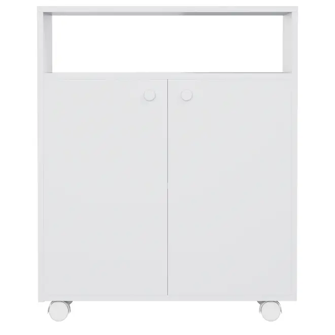 ARMÁRIO PARA LAVANDERIA BAIXO 2 PORTAS COM RODÍZIOS ALL WEEK - BRANCO - Foto 1