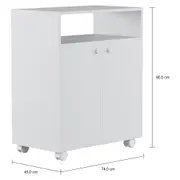 ARMÁRIO PARA LAVANDERIA BAIXO 2 PORTAS COM RODÍZIOS ALL WEEK - BRANCO - Foto 4