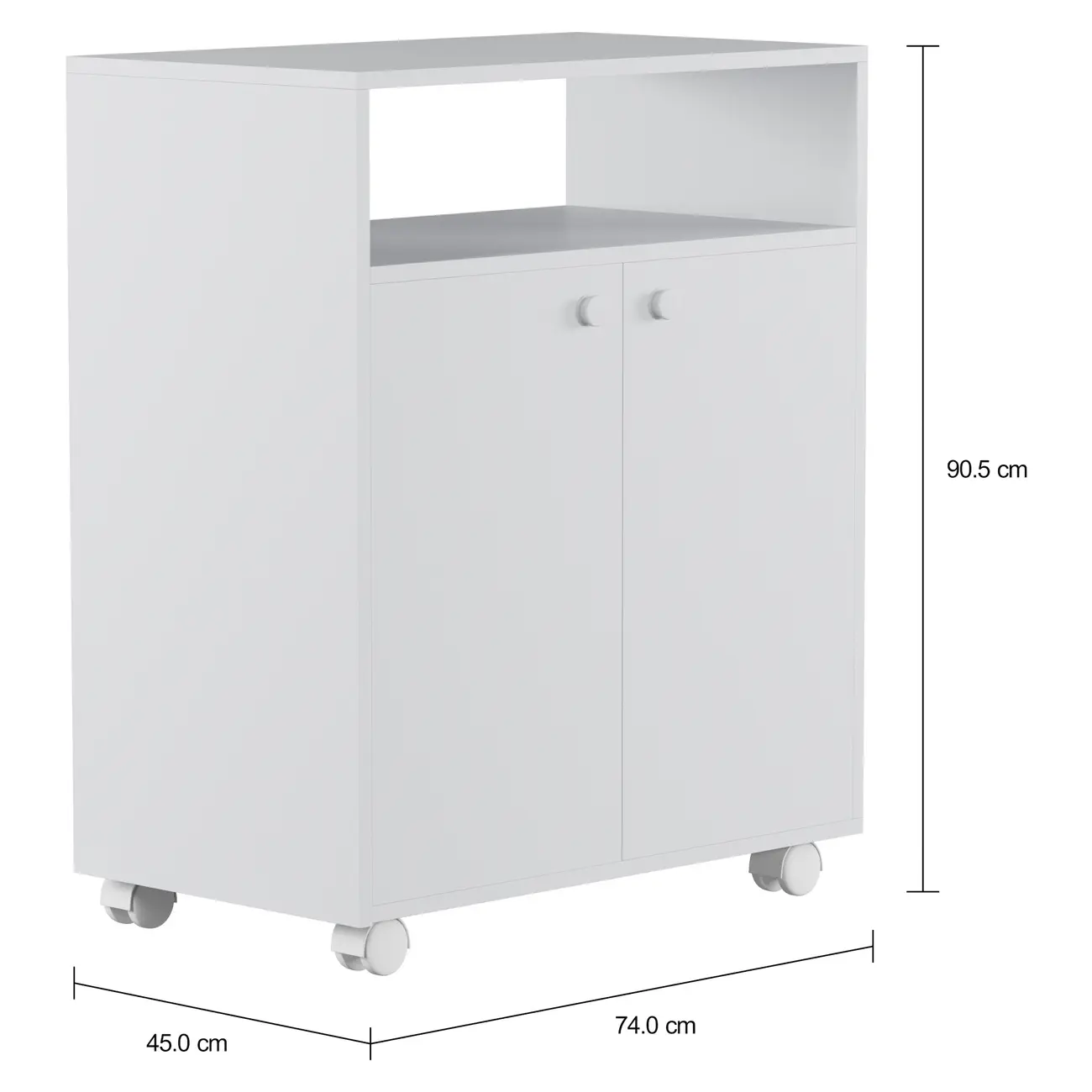ARMÁRIO PARA LAVANDERIA BAIXO 2 PORTAS COM RODÍZIOS ALL WEEK - BRANCO - Foto 4