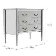 CÔMODA 3 GAVETAS 90 CM X 50 CM REGENCE - CINZA PROVENCE - Foto 4