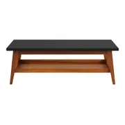MESA DE CENTRO 1,10 M X 55 CM BARTÔ - NOZES/PRETO - Foto 1