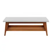 MESA DE CENTRO 1,10 M X 55 CM BARTÔ - NOZES/BRANCO - Foto 1