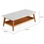 MESA DE CENTRO 1,10 M X 55 CM BARTÔ - NOZES/BRANCO - Foto 2