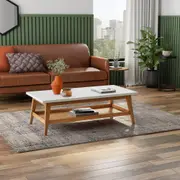 MESA DE CENTRO 1,10 M X 55 CM BARTÔ - NOZES/BRANCO - Foto 3