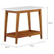 MESA LATERAL 70 CM X 36 CM BARTÔ - NOZES/BRANCO - Foto 2