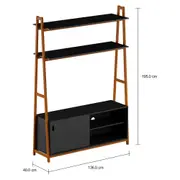 ARQUITET ESTANTE PARA TV DE ATÉ 50 POLEGADAS COM 1 PORTA DE CORRER 1,36 M X 1,95 M - NOZES/PRETO - Foto 2
