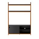 NOZES/PRETO - ARQUITET ESTANTE PARA TV DE ATÉ 50 POLEGADAS COM 1 PORTA DE CORRER 1,36 M X 1,95 M