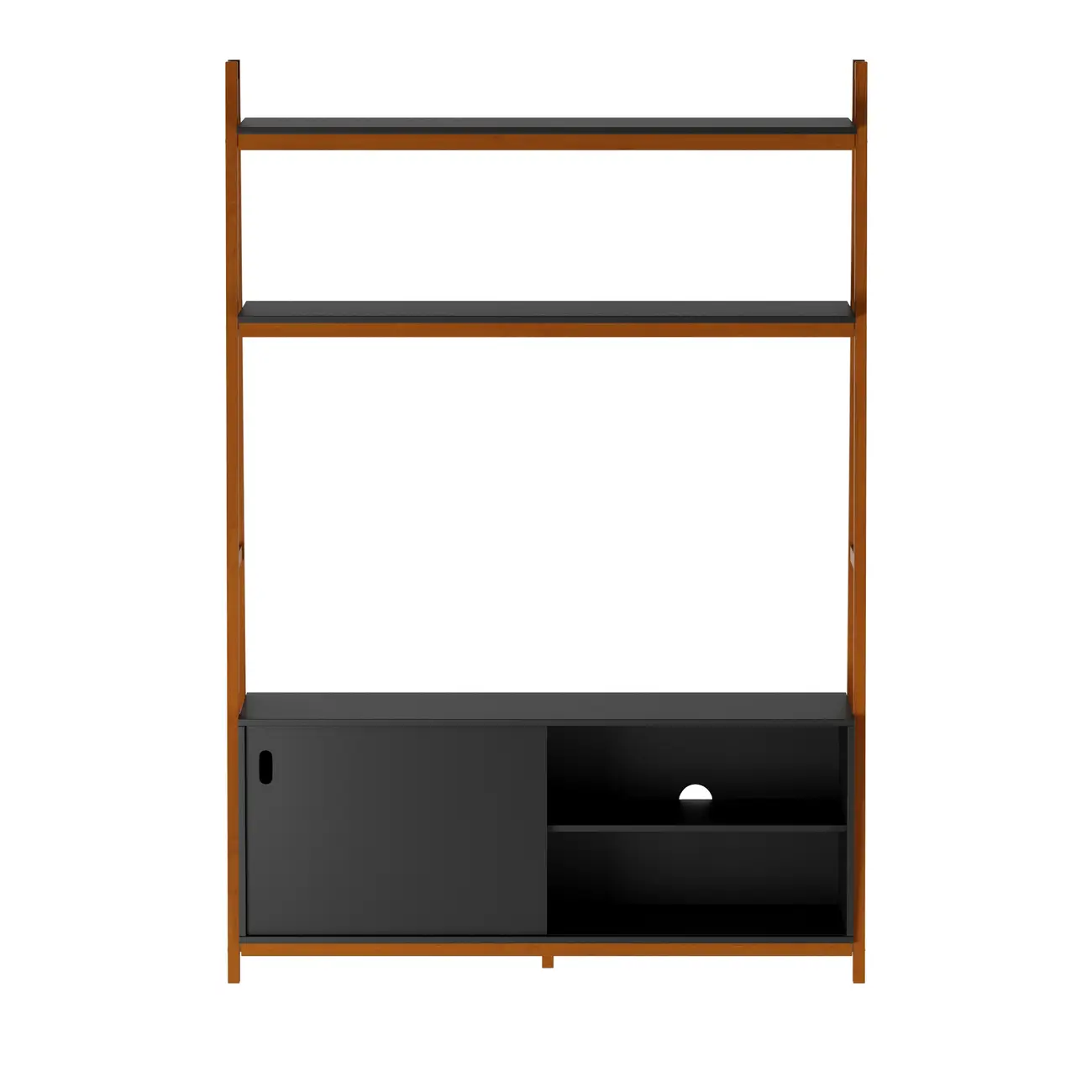 ARQUITET ESTANTE PARA TV DE ATÉ 50 POLEGADAS COM 1 PORTA DE CORRER 1,36 M X 1,95 M - NOZES/PRETO - Foto 1