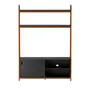 NOZES/PRETO - ARQUITET ESTANTE PARA TV DE ATÉ 50 POLEGADAS COM 1 PORTA DE CORRER 1,36 M X 1,95 M