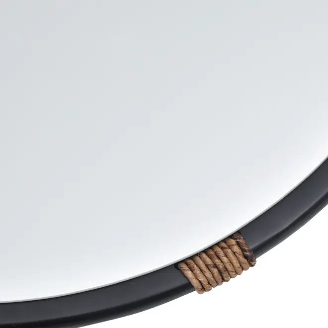 ESPELHO REDONDO 60 CM RADIANT - PRETO/FIBRA CLARA - Foto 4