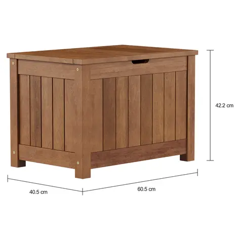 Imagem com medidas do produto BANCO/BAÚ PARA ÁREA EXTERNA 60 CM X 40 CM LEME