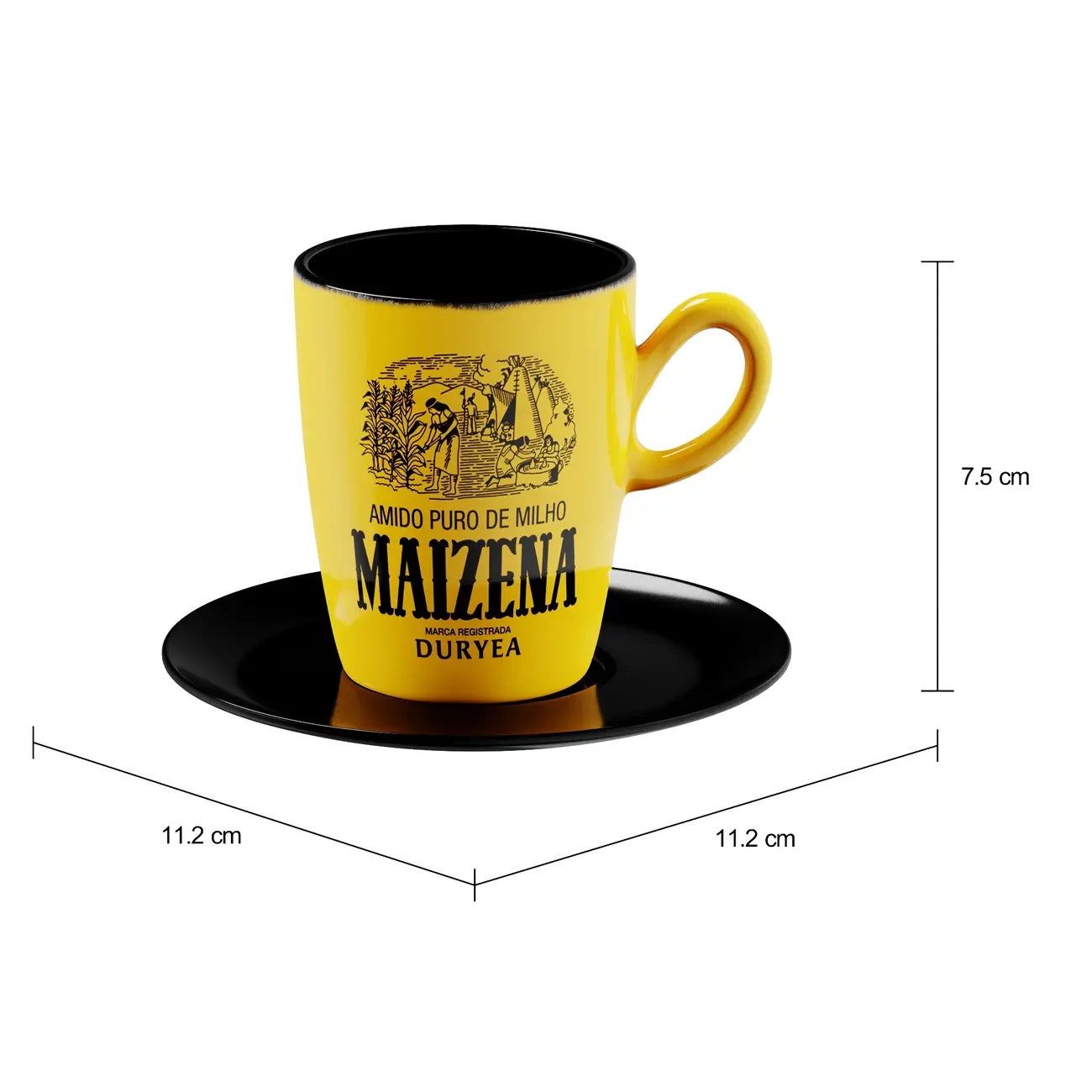 XÍCARA CAFÉ 50 ML MAIZENA - AMARELO/PRETO - Foto 2