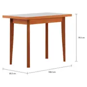 MESA DE COZINHA ELÁSTICA 1,08 M/54 CM X 85 CM PETI - NOZES/BRANCO - Foto 4