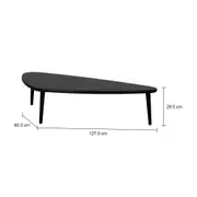 MESA DE CENTRO 1,27 M X 60 CM CHER - PRETO - Foto 5