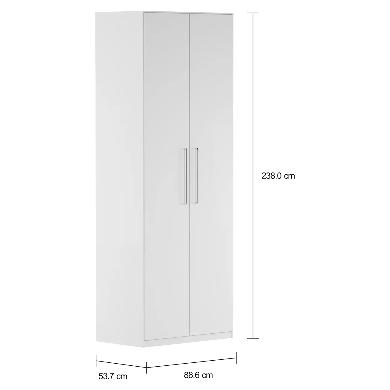 GUARDA-ROUPA 2 PORTAS 5 PRATELEIRAS 45 MAXIMUS - BRANCO - Foto 2